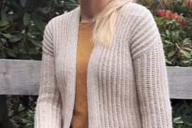 Hæklet rib cardigan