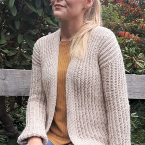 Hæklet rib cardigan