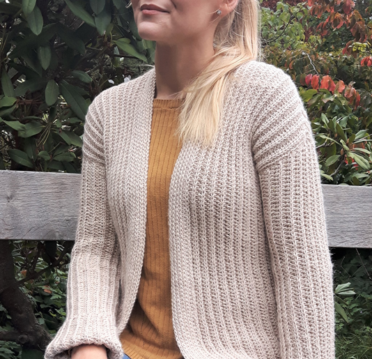 Hæklet rib cardigan